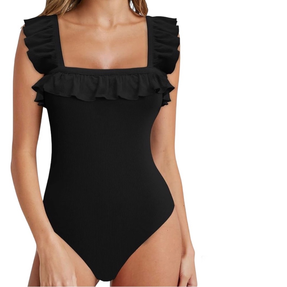 Ruffle Sleeve Bodysuit Women Sleeveless Tank Size L